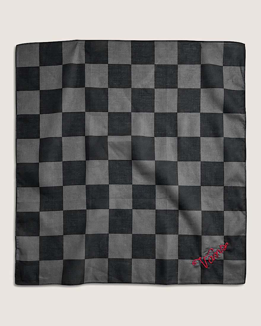 Waffle Shop Checkerboard Clash Bandana VANS Black  Charcoal Grey HERO
