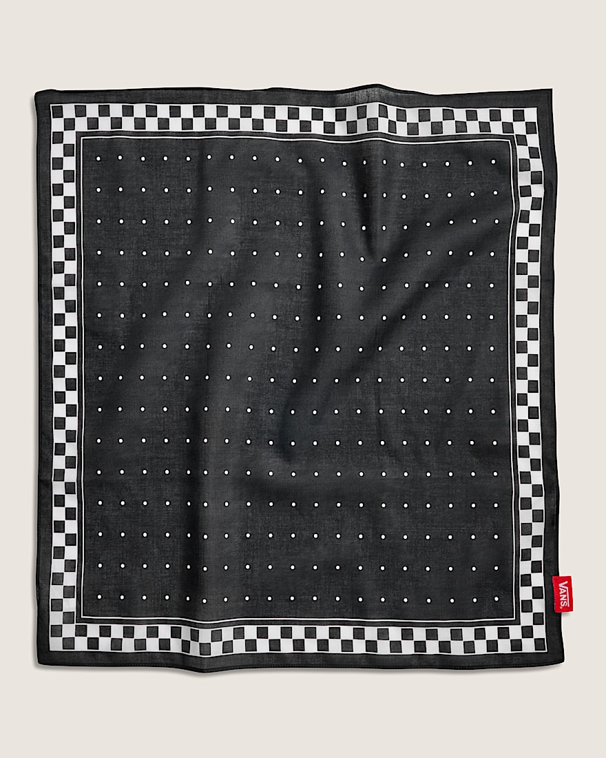 Waffle Shop Checkerboard Dots Bandana VANS Black White HERO