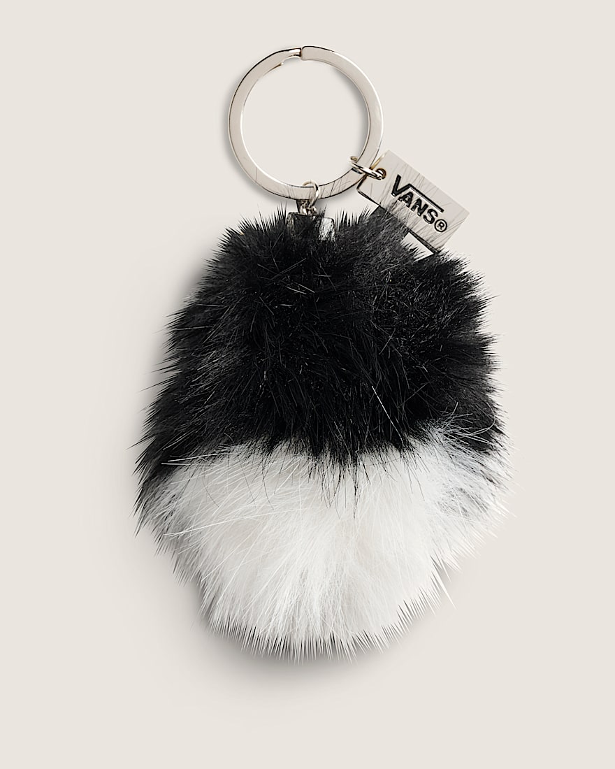 Waffle Shop Checkerboard Puff Keychain VANS Black  White HERO