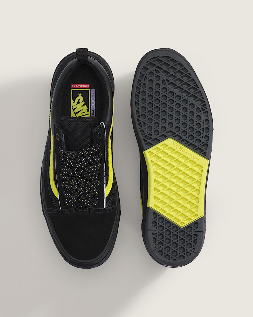 Skate Old Skool Wafflecup Shoe VANS Black  Lime Green ALT2