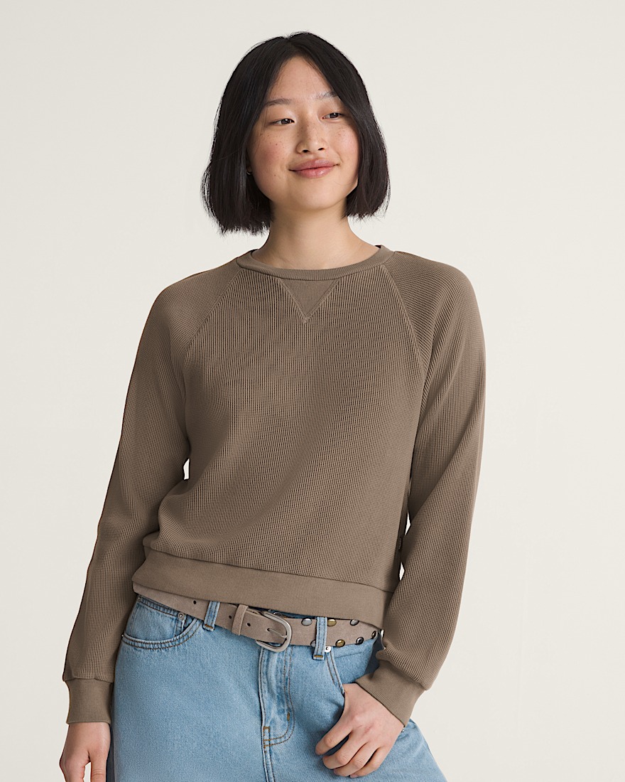 Cabrillo Long Sleeve Crew Sweatshirt VANS Bungee Cord Brown HERO