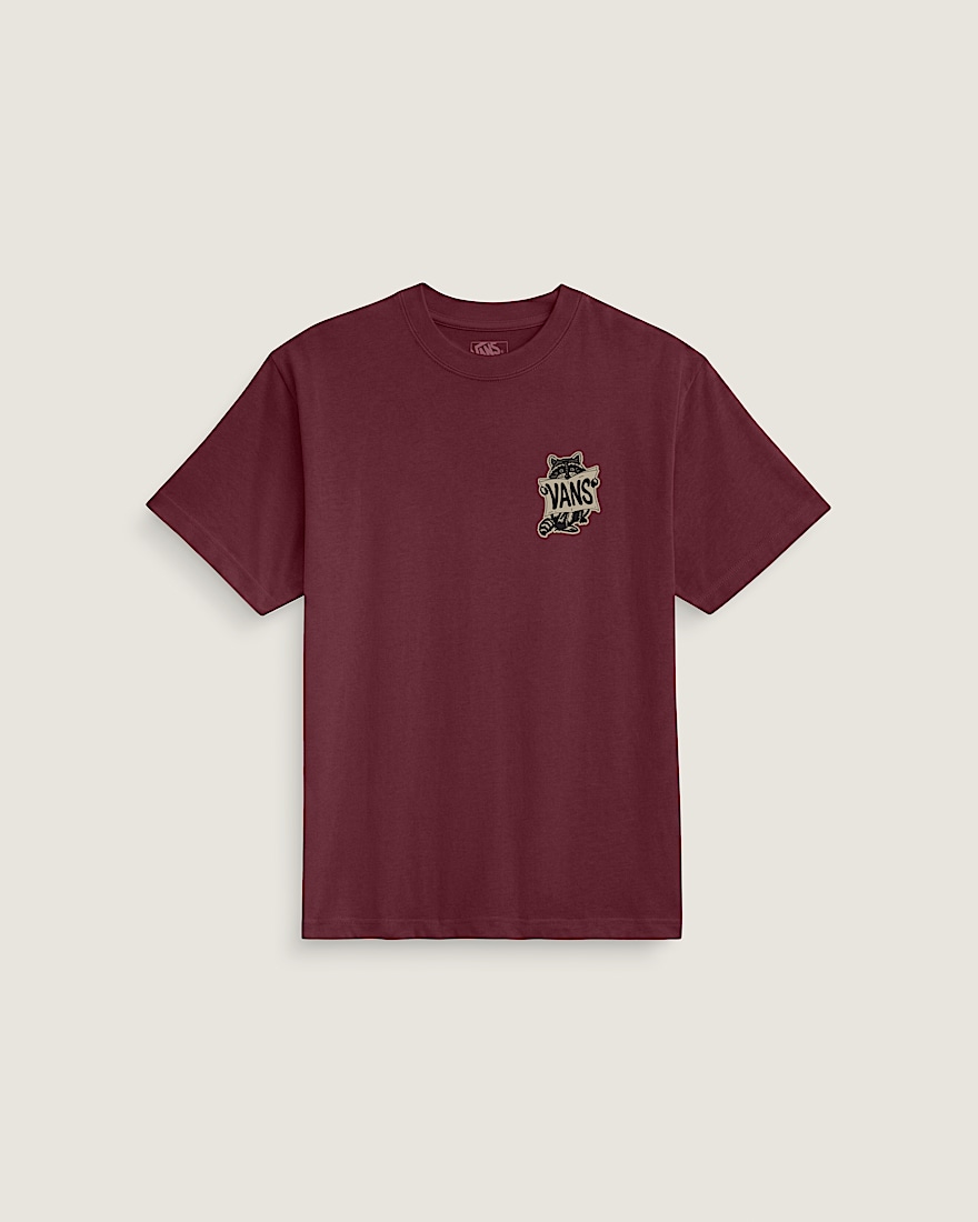 Raccoon Sign TShirt VANS Burgundy Red ALT1