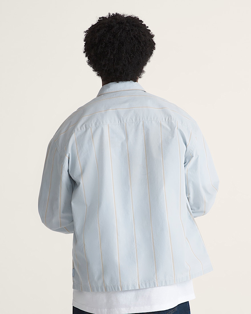 Striped Oxford Long Sleeve Shirt VANS Soft Slate Blue ALT3