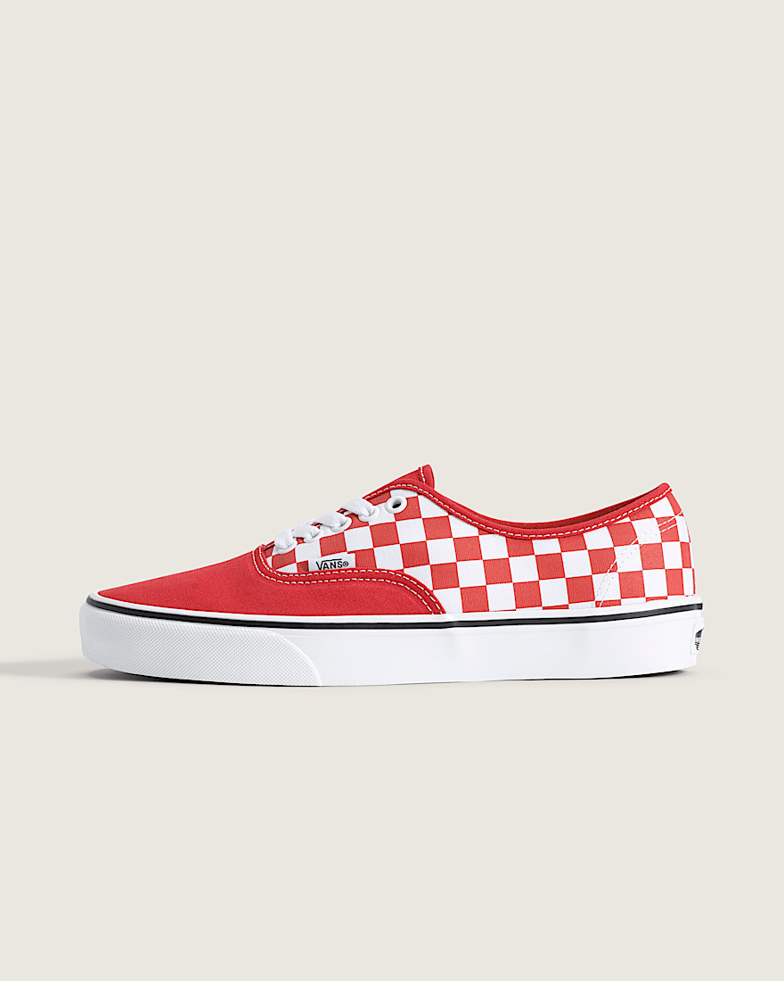 Authentic Shoe VANS Checkerboard Crimson Red True White HERO