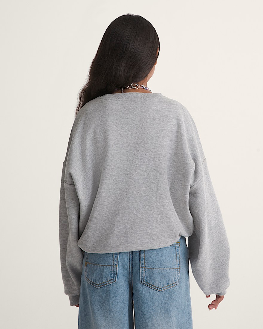 Kids Kohana Slouchy Crew Sweatshirt VANS Cement Heather Grey ALT3