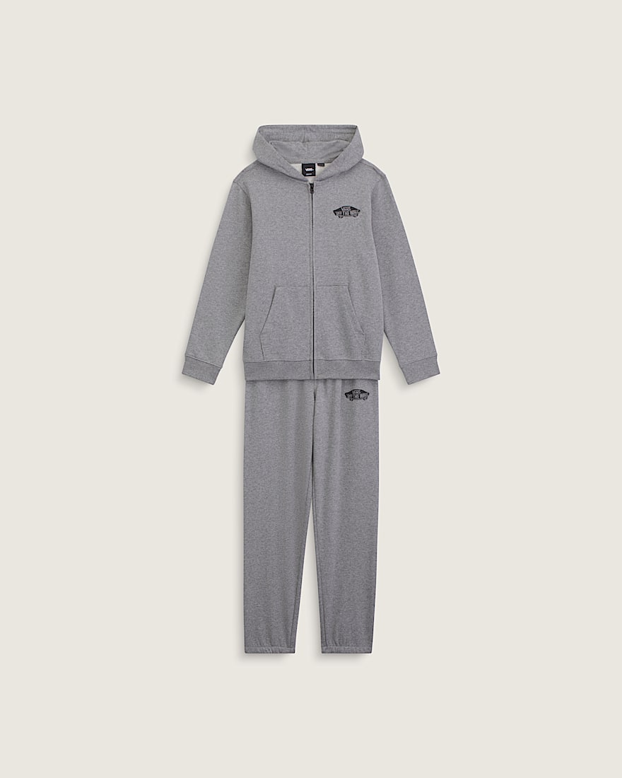 Kids Double Standard Zip Hoodie VANS Cement Heather Grey HERO