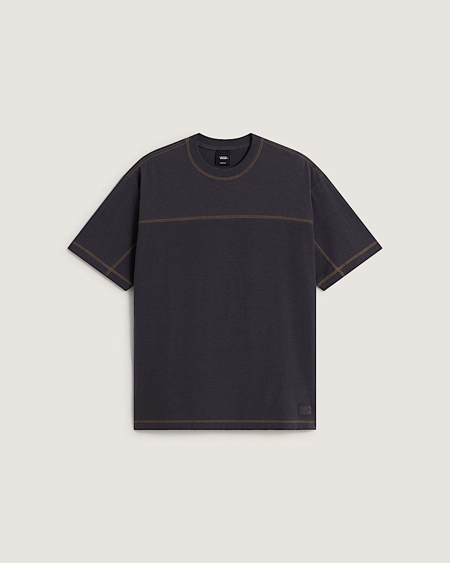 Contrast Stitch Loose Fit TShirt VANS Charcoal Grey HERO