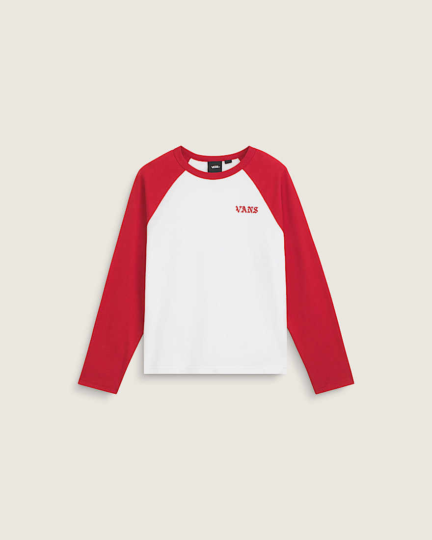 Kids Long Sleeve Raglan Shirt VANS Chili Pepper Red HERO