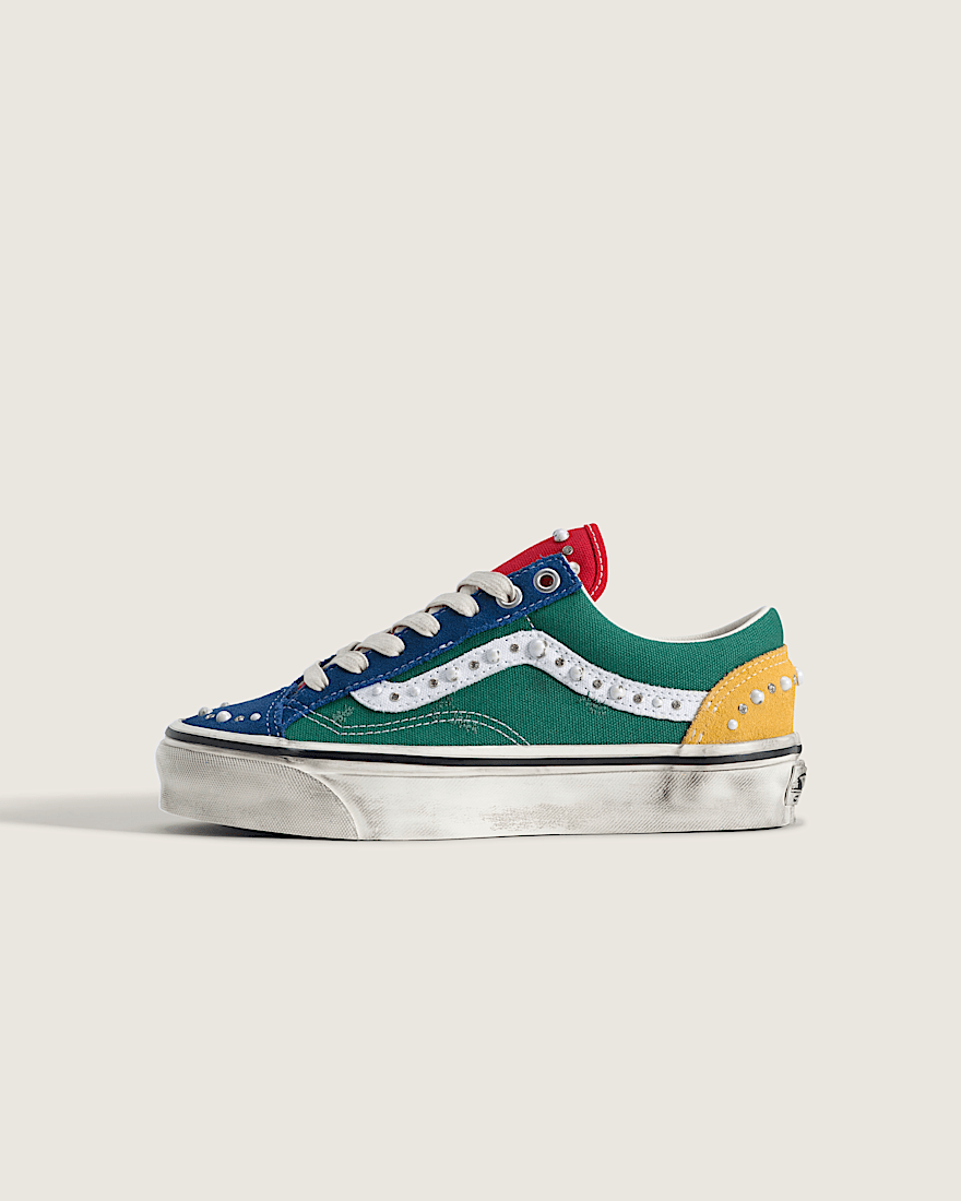 Big Kids Premium Old Skool 36 Shoe VANS Pearlized Yacht Club Green Multi HERO