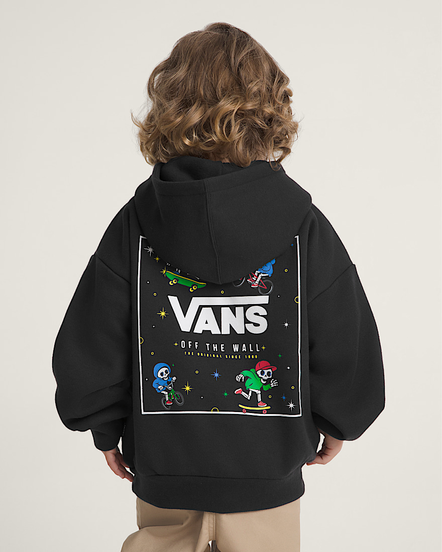 Little Kids Glow Bones Pullover Hoodie VANS GlowintheDark Black ALT4