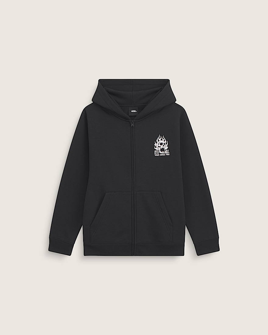 Kids Rebel Since 66 Full Zip Hoodie VANS Glowinthedark Black ALT1