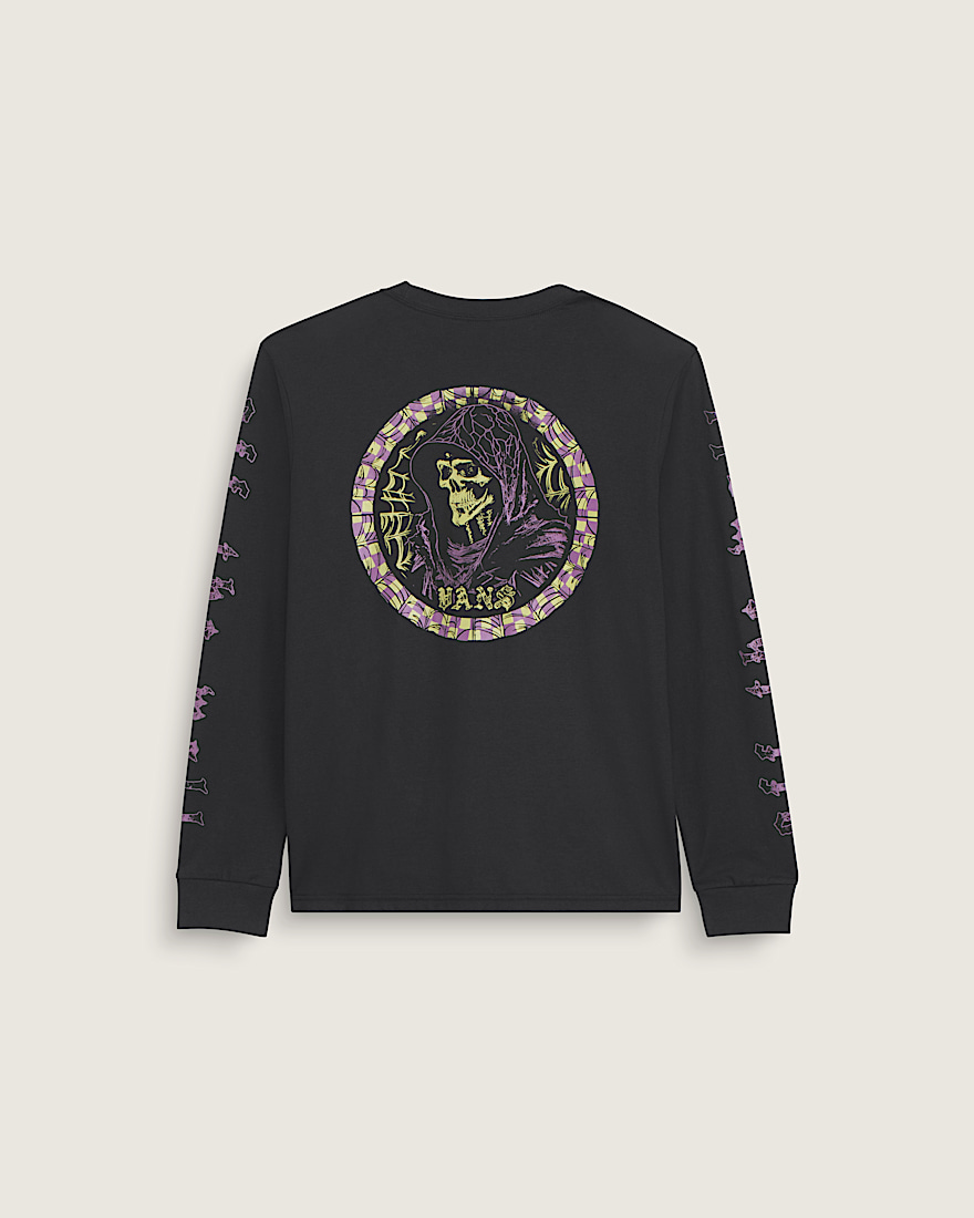 Kids Webbed Reaper Long Sleeve TShirt VANS GlowintheDark Black HERO