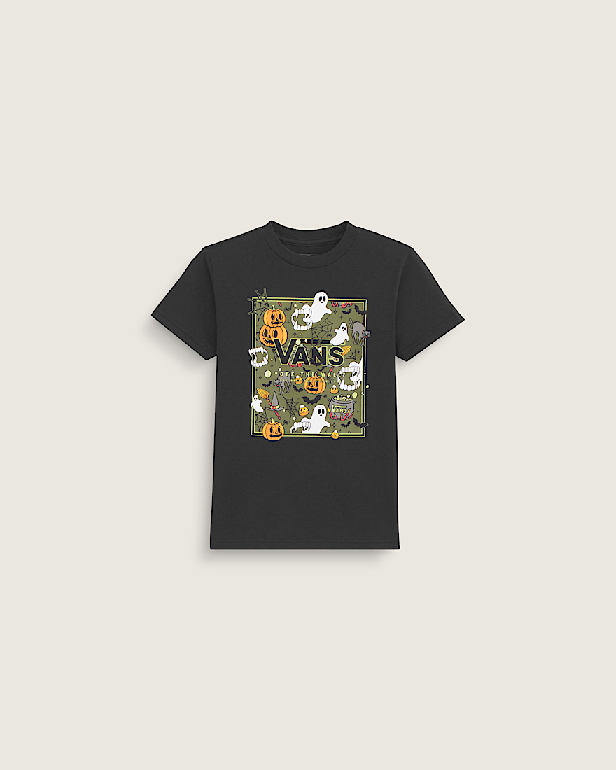 Little Kids Spooky Crew Boxed TShirt VANS GlowintheDark Black HERO