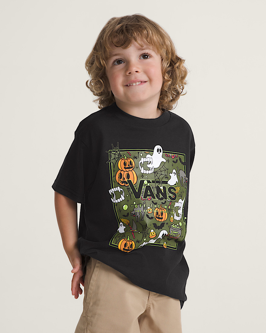 Little Kids Spooky Crew Boxed TShirt VANS GlowintheDark Black ALT3
