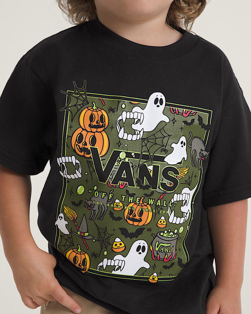 Little Kids Spooky Crew Boxed TShirt VANS GlowintheDark Black ALT5