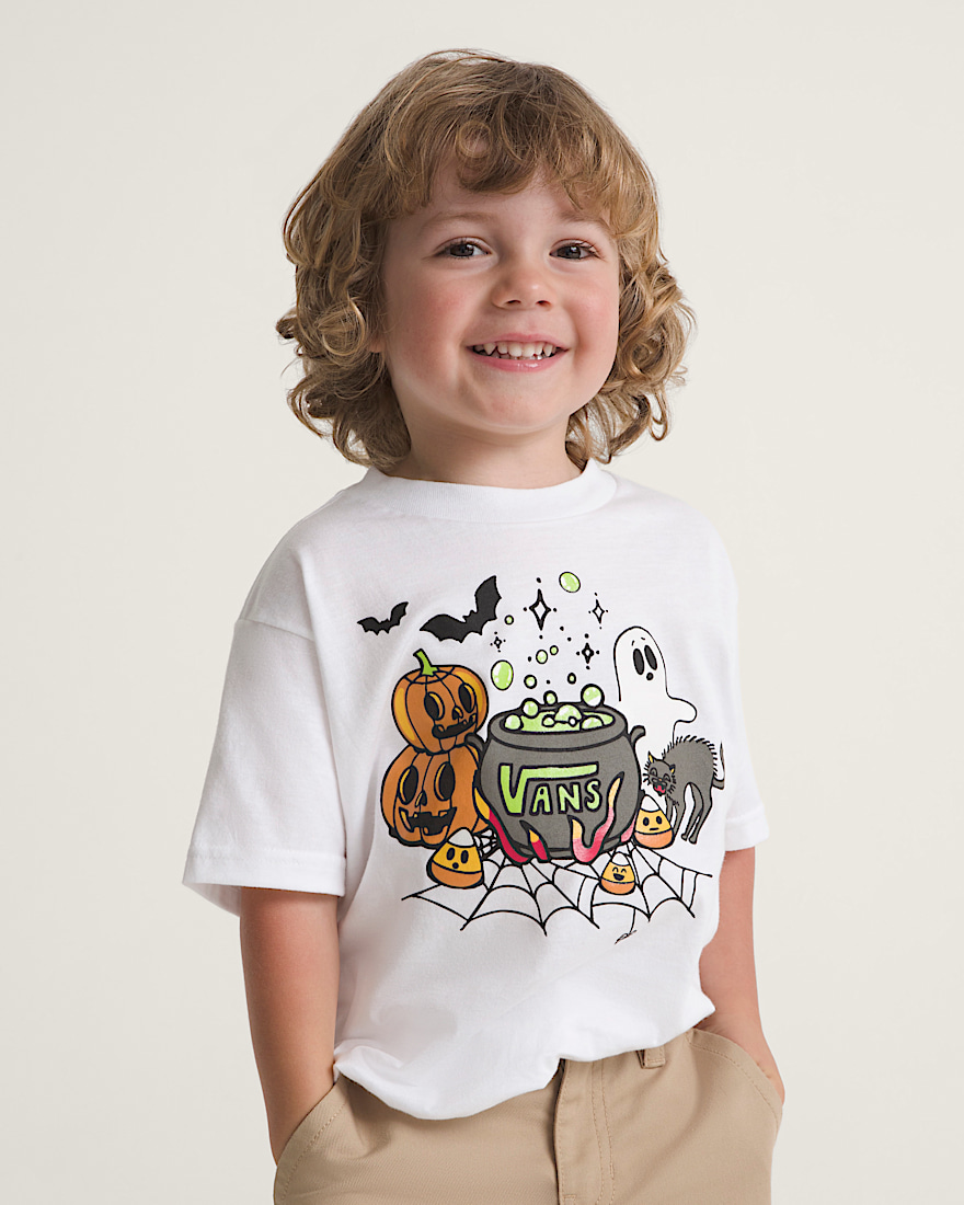 Little Kids Spooky Crew TShirt VANS GlowintheDark  White HERO