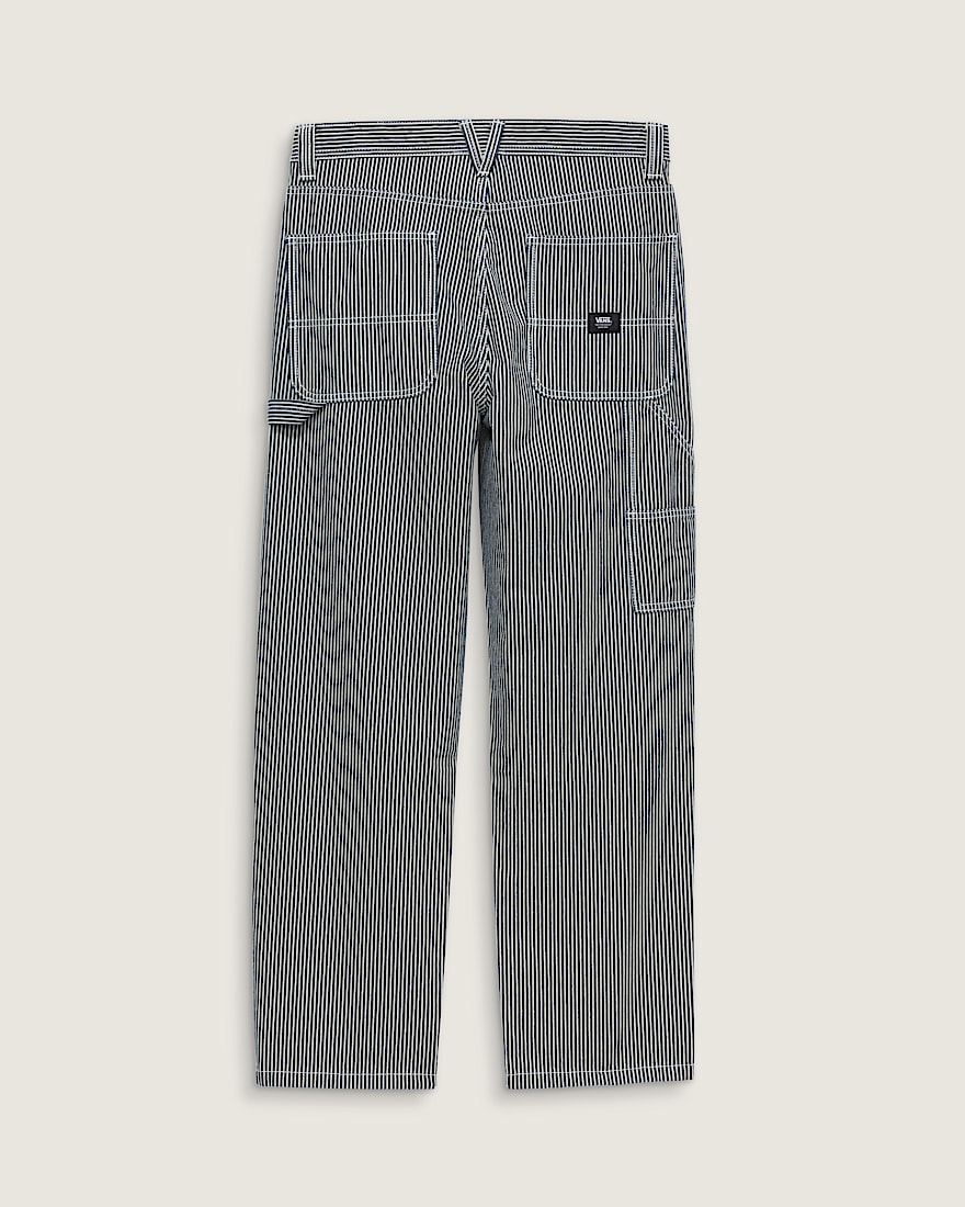 Drill Chore Carpenter Loose Striped Pants VANS Indigo Blue ALT1