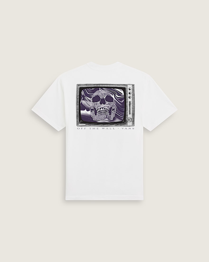 Tune in Skull Out TShirt VANS GlowintheDark White HERO