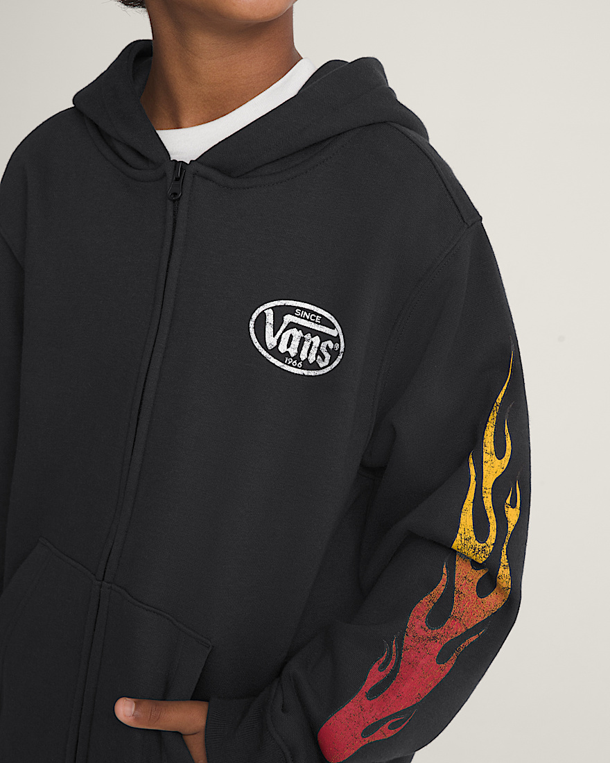 Kids Burnin Up Full Zip VANS Black ALT4