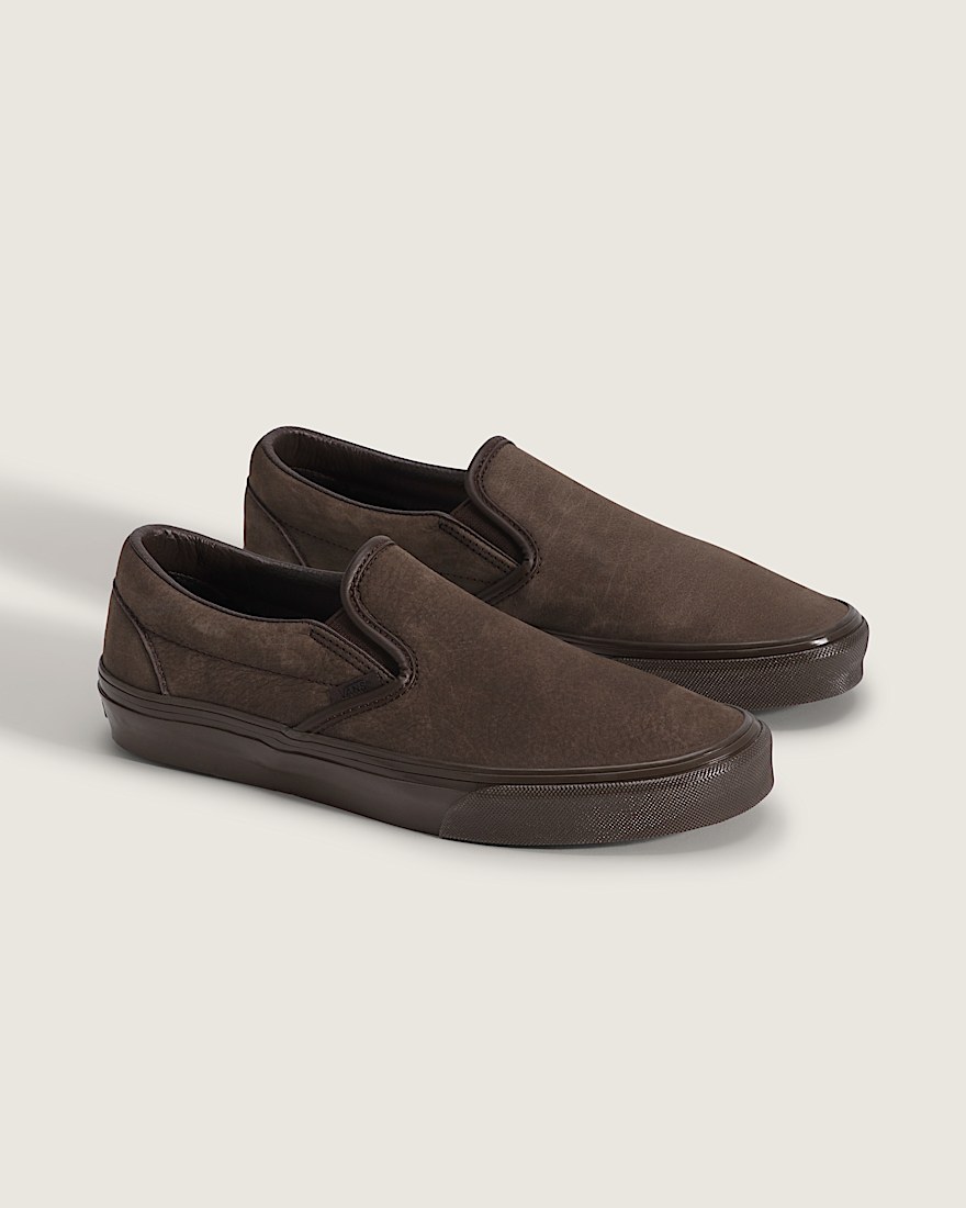 Classic SlipOn Shoe VANS Leather Brown Brown ALT1