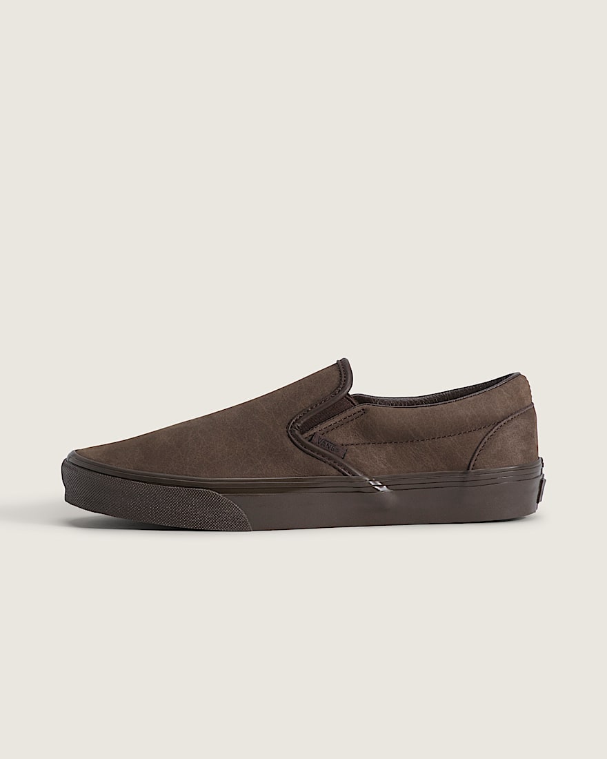 Classic SlipOn Shoe VANS Leather Brown Brown HERO