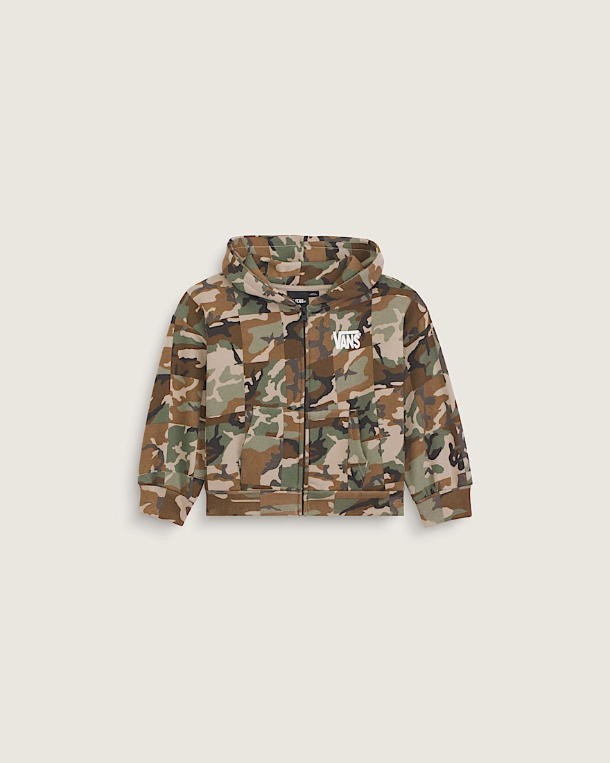 Little Kids Checker Camo Full Zip Hoodie VANS Camo Green  Aluminum Grey HERO