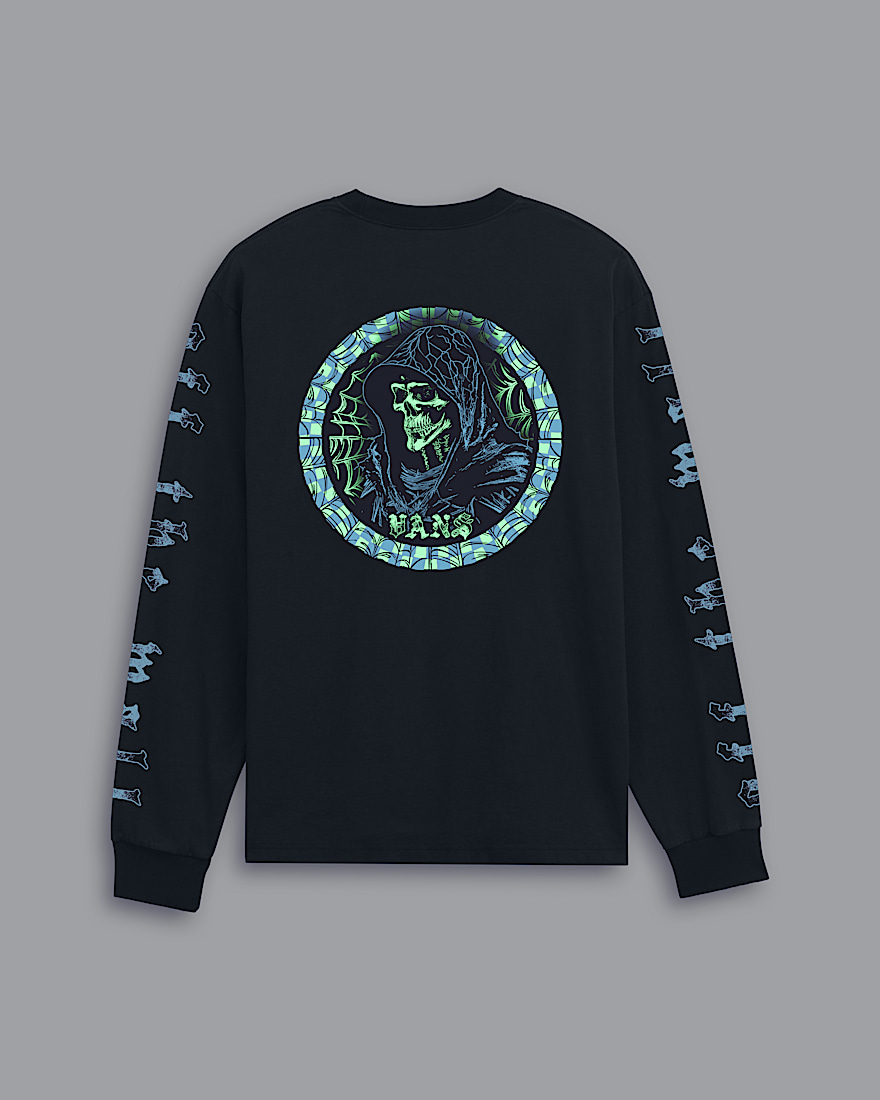 Webbed Reaper Long Sleeve Tshirt VANS GlowintheDark White ALT1