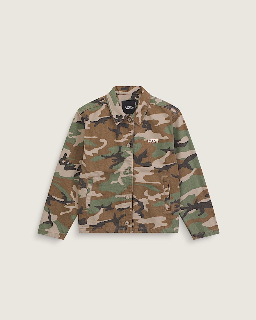Kids Fullerton Denim Jacket VANS Camo Green  Aluminum Grey HERO