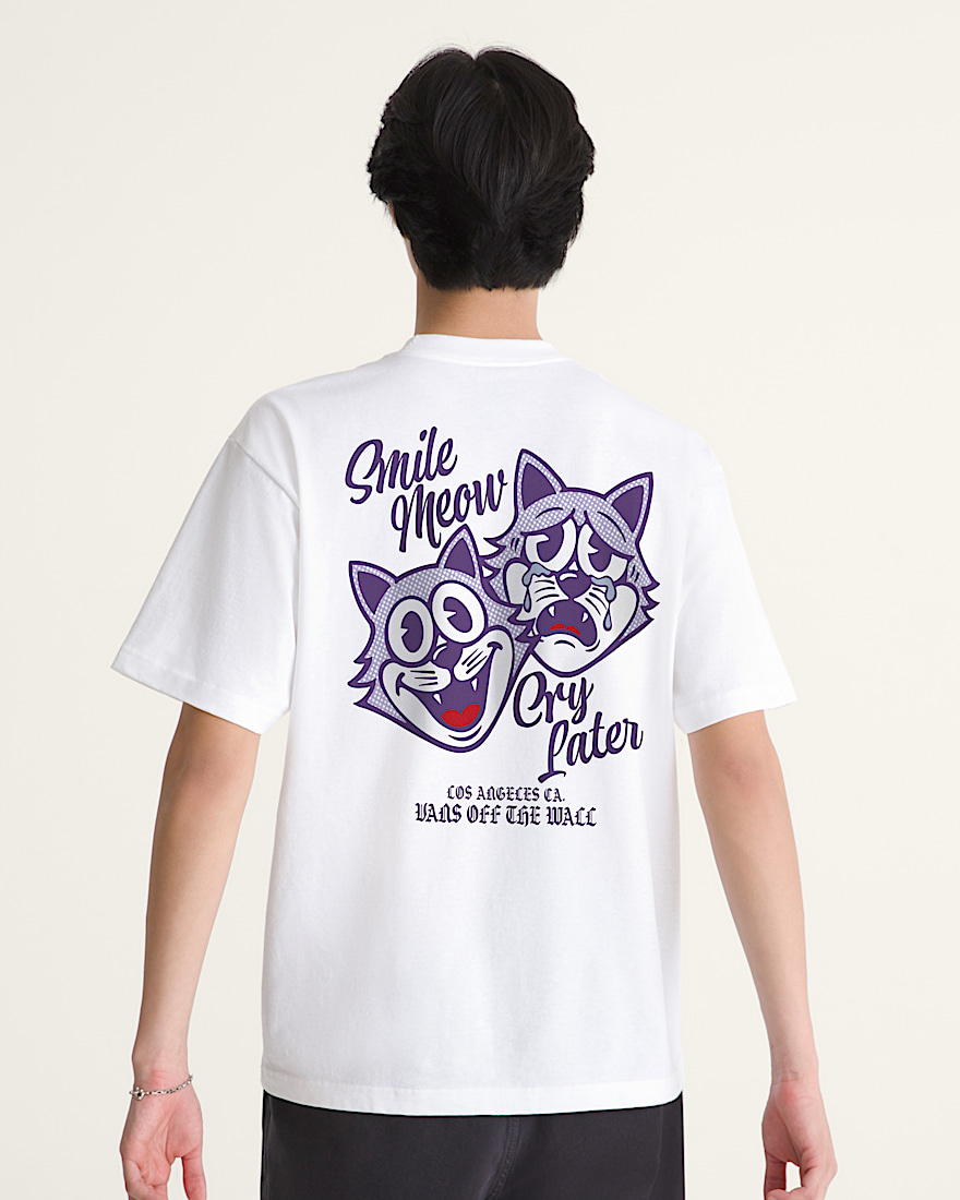 Smile Meow Cry Later Short Sleeve Tee VANS White ALT3
