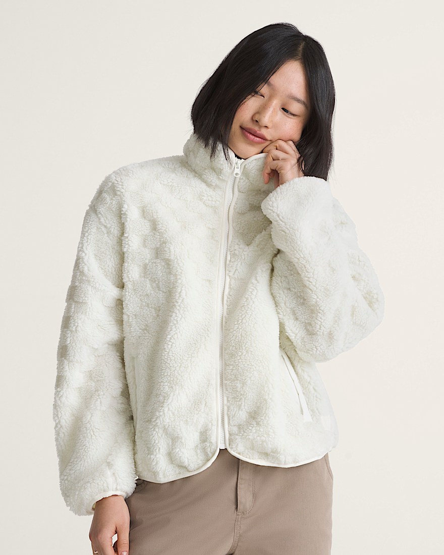 Queens High Pile Jacket VANS Marshmallow White ALT2