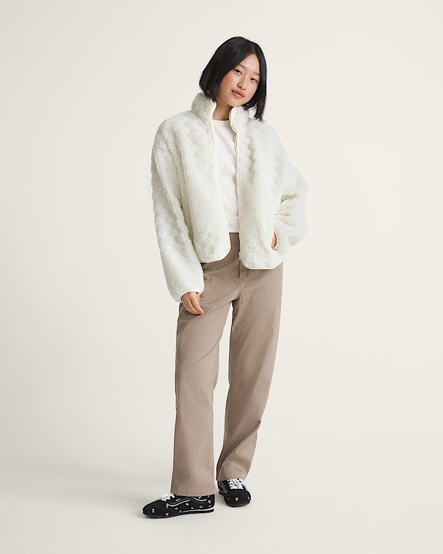 Queens High Pile Jacket VANS Marshmallow White ALT4
