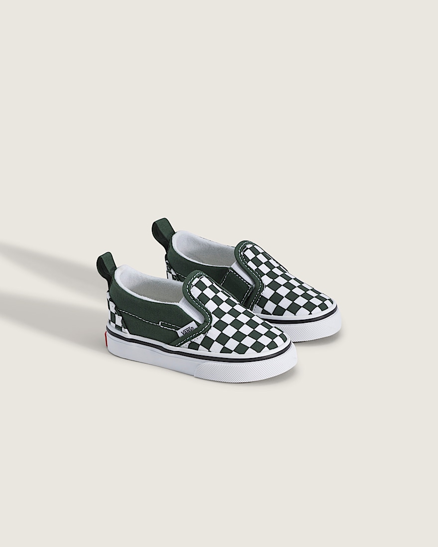 Toddler Classic SlipOn V Shoe VANS Checkerboard Oil Green ALT1
