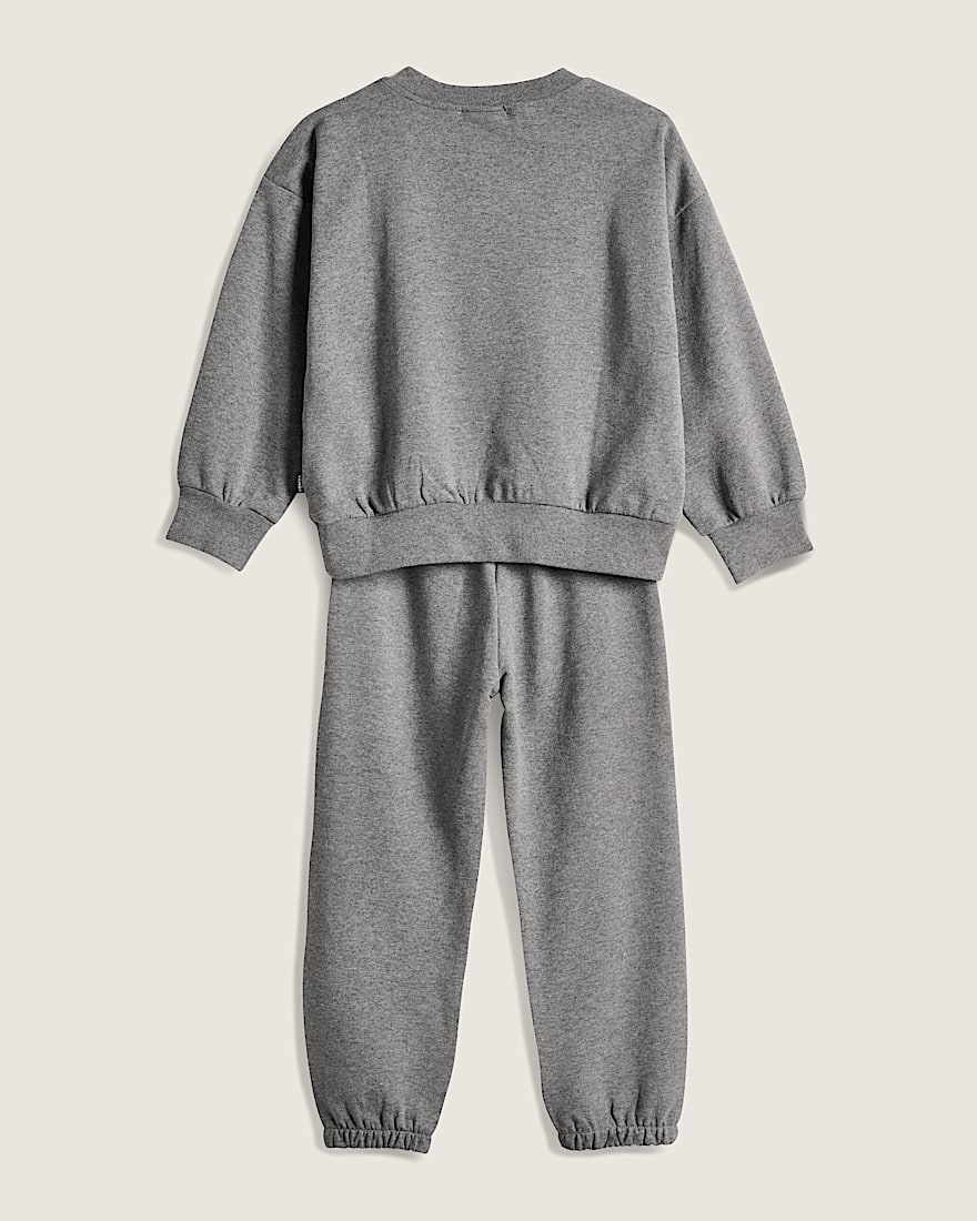 Little Kids Double Standard Crew Sweatshirt VANS Cement Heather Grey ALT1