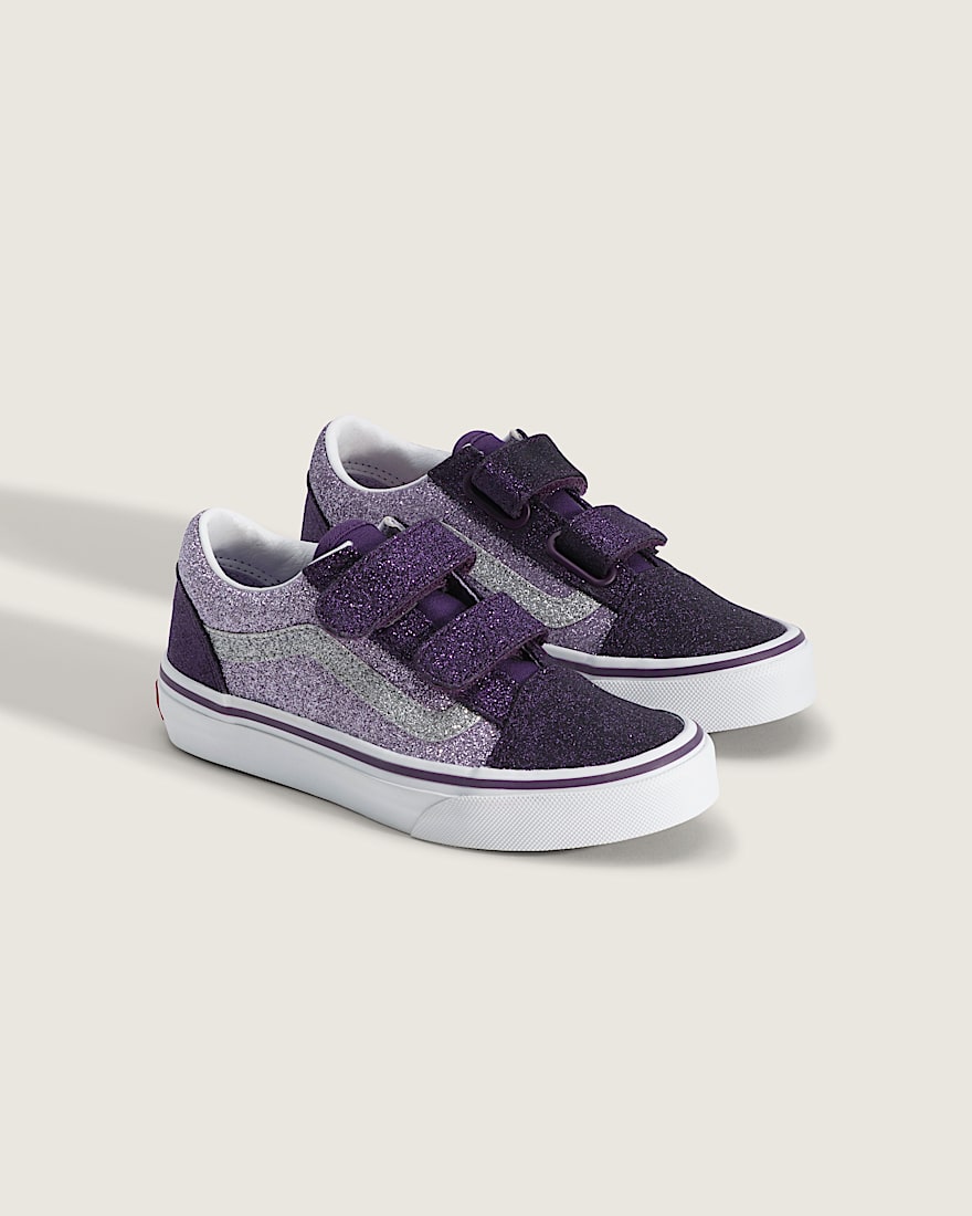 Little Kids Old Skool V Shoe VANS Glitter Purple ALT1