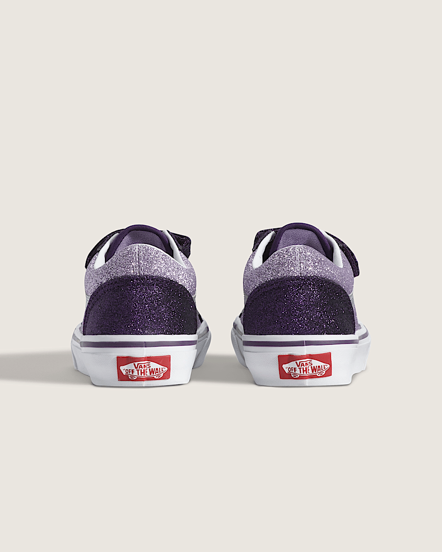 Little Kids Old Skool V Shoe VANS Glitter Purple ALT3