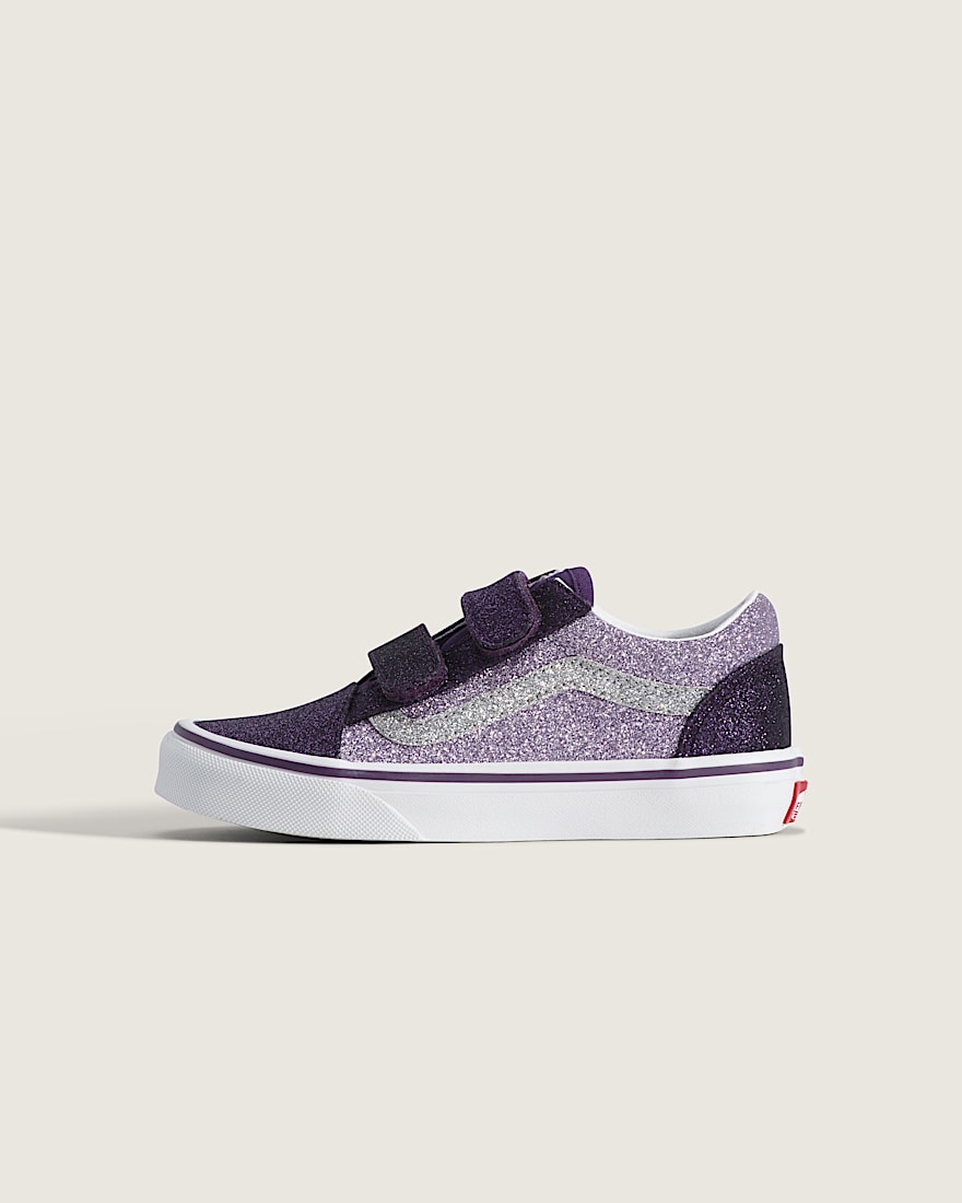 Little Kids Old Skool V Shoe VANS Glitter Purple HERO