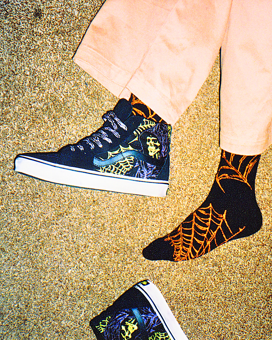 Webbed Out Crew Socks VANS Citrus Burst Orange ALT1