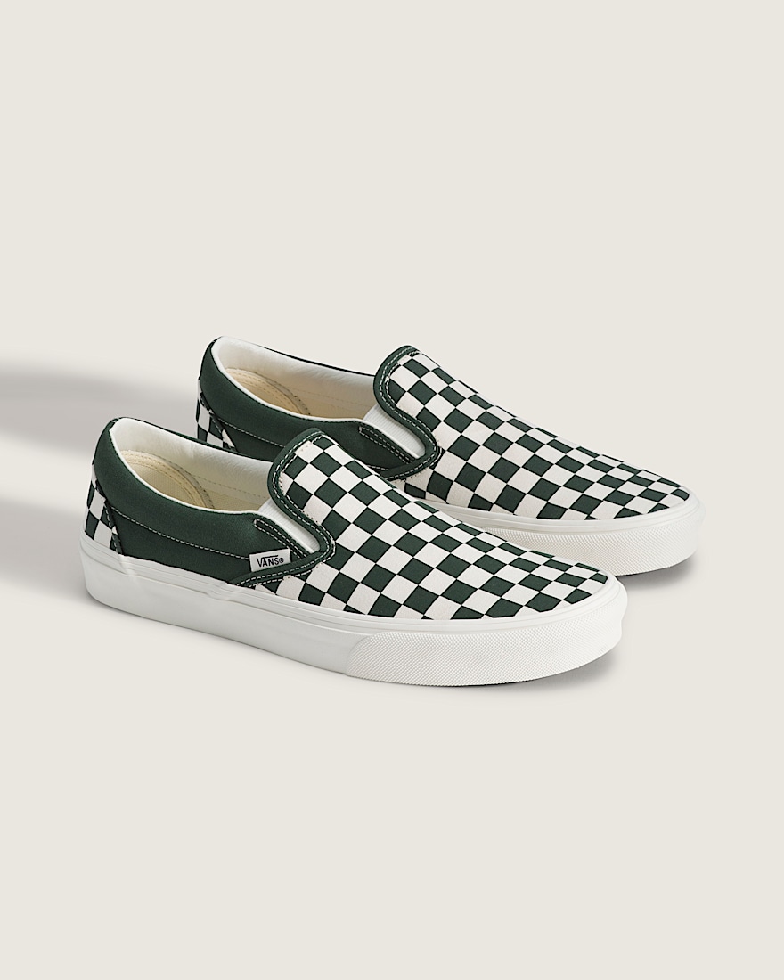 Classic SlipOn Shoe VANS Checkerboard Oil Green ALT1