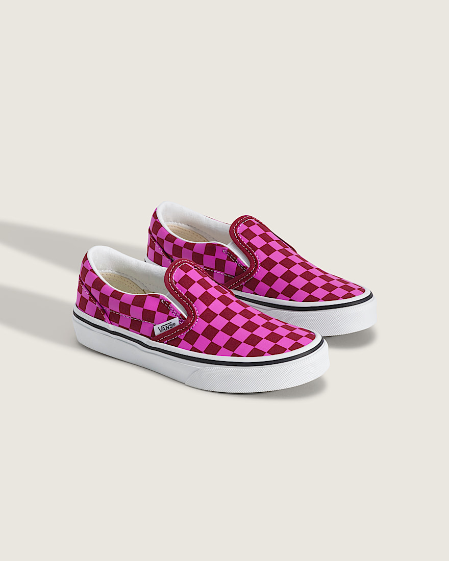 Little Kids Classic SlipOn Shoe VANS Checkerboard Red  Pink ALT1
