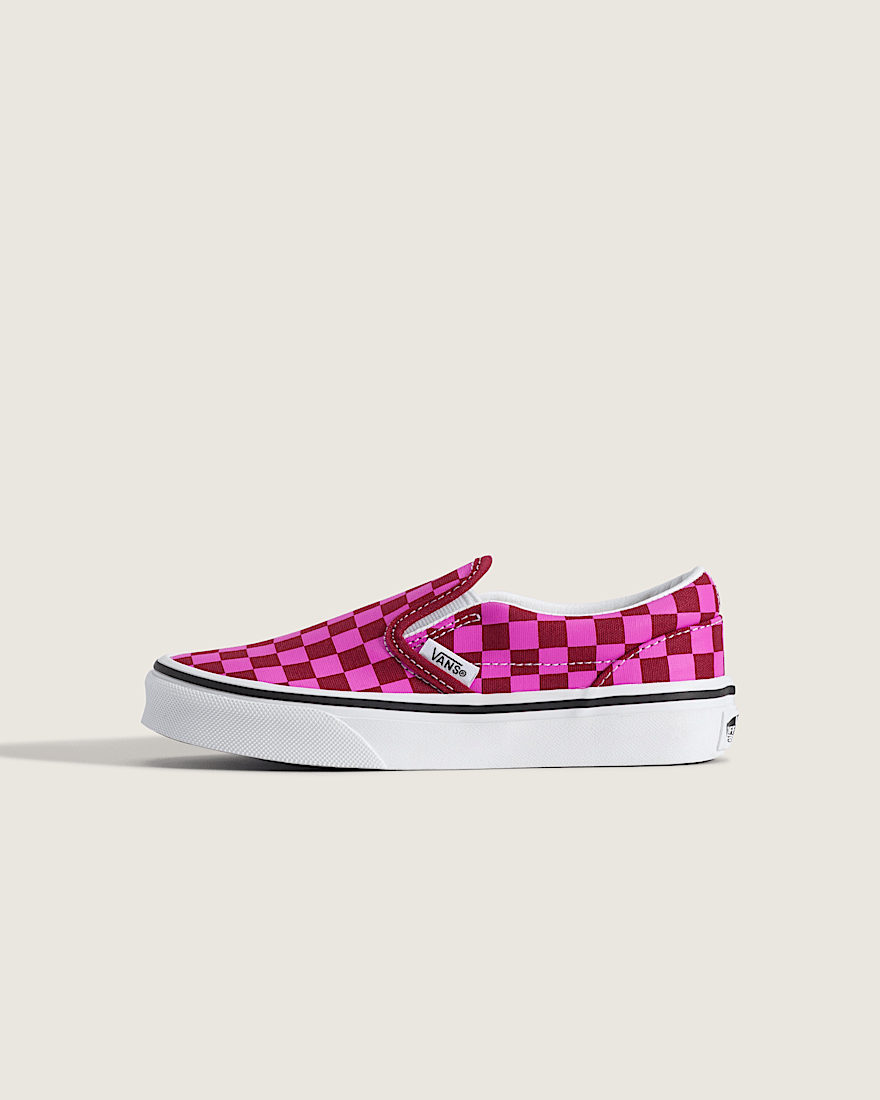 Little Kids Classic SlipOn Shoe VANS Checkerboard Red  Pink HERO