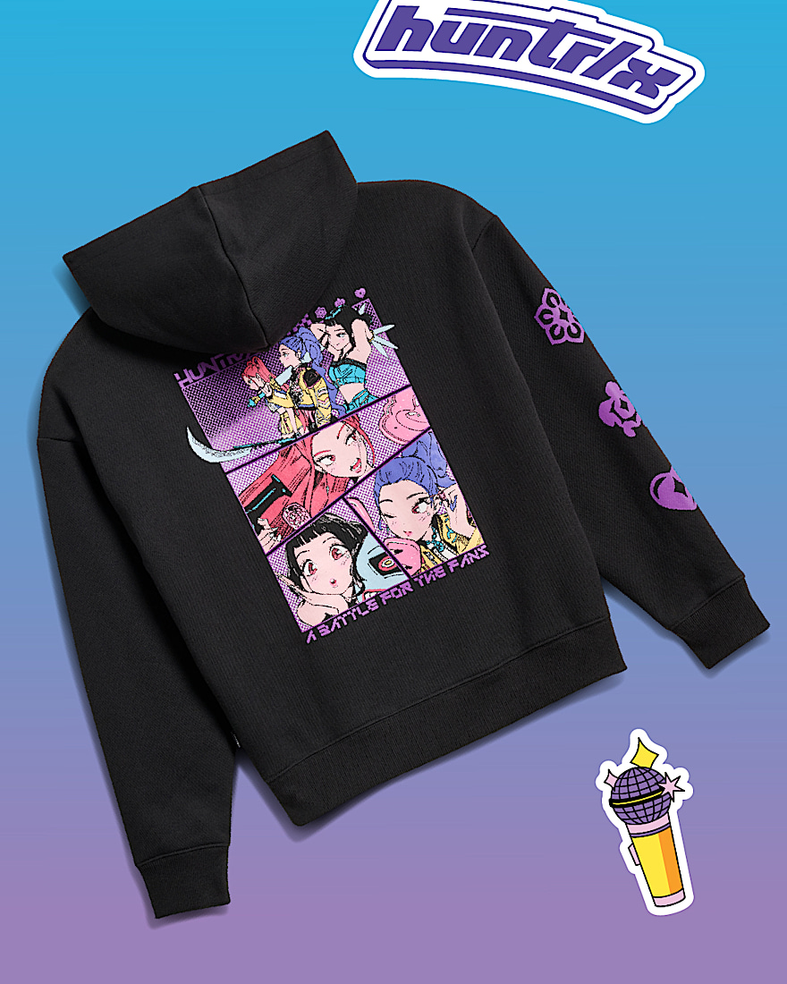 KPop Demon Hunters x Vans Little Kids For The Fans Full Zip VANS KPop Demon Hunters Black ALT3