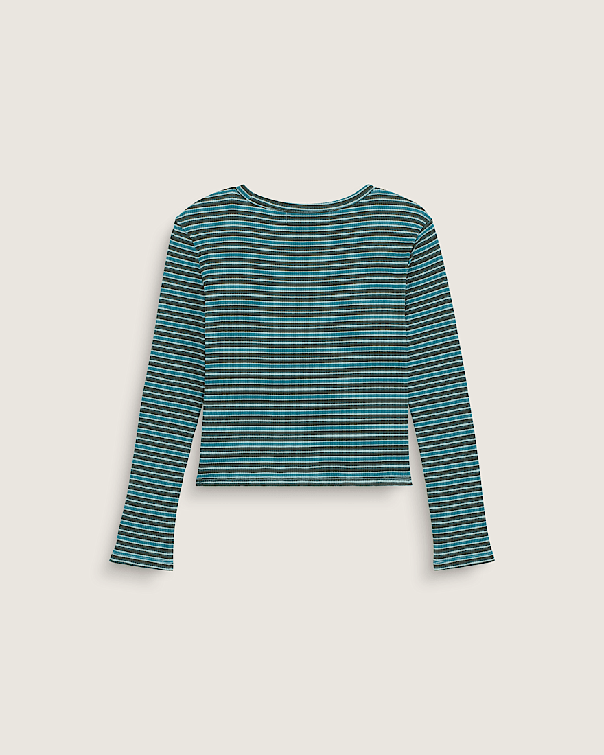 Kids Lilly Knit Long Sleeve Tee VANS Teal Melody Blue ALT1