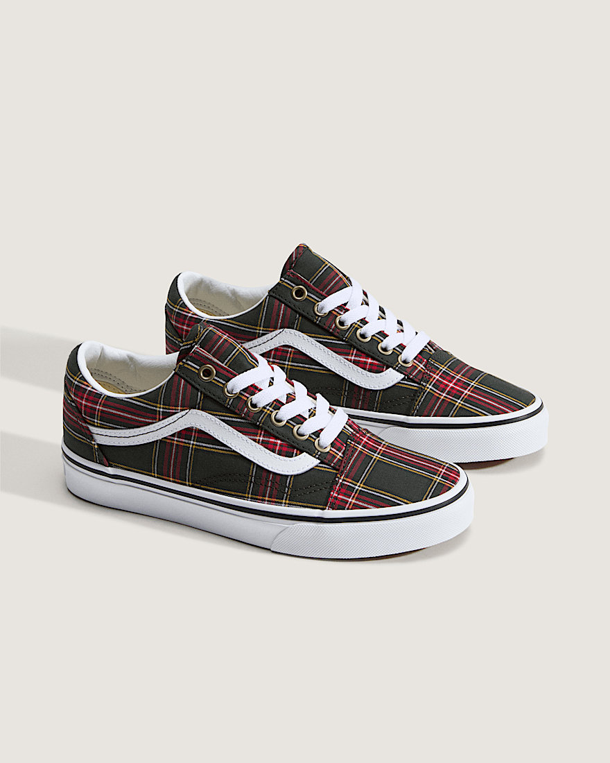 Old Skool Shoe VANS Tartan Oil Green ALT1