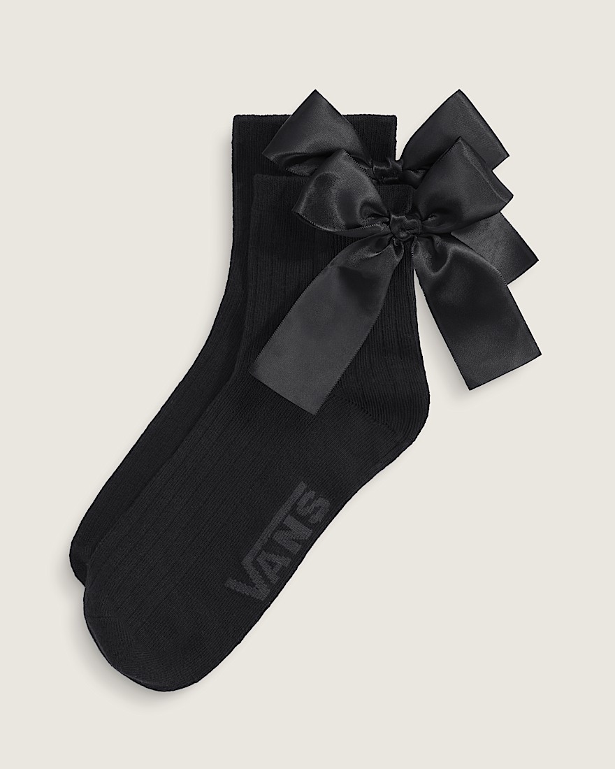 Satin Bow Back Crew Socks VANS Black HERO
