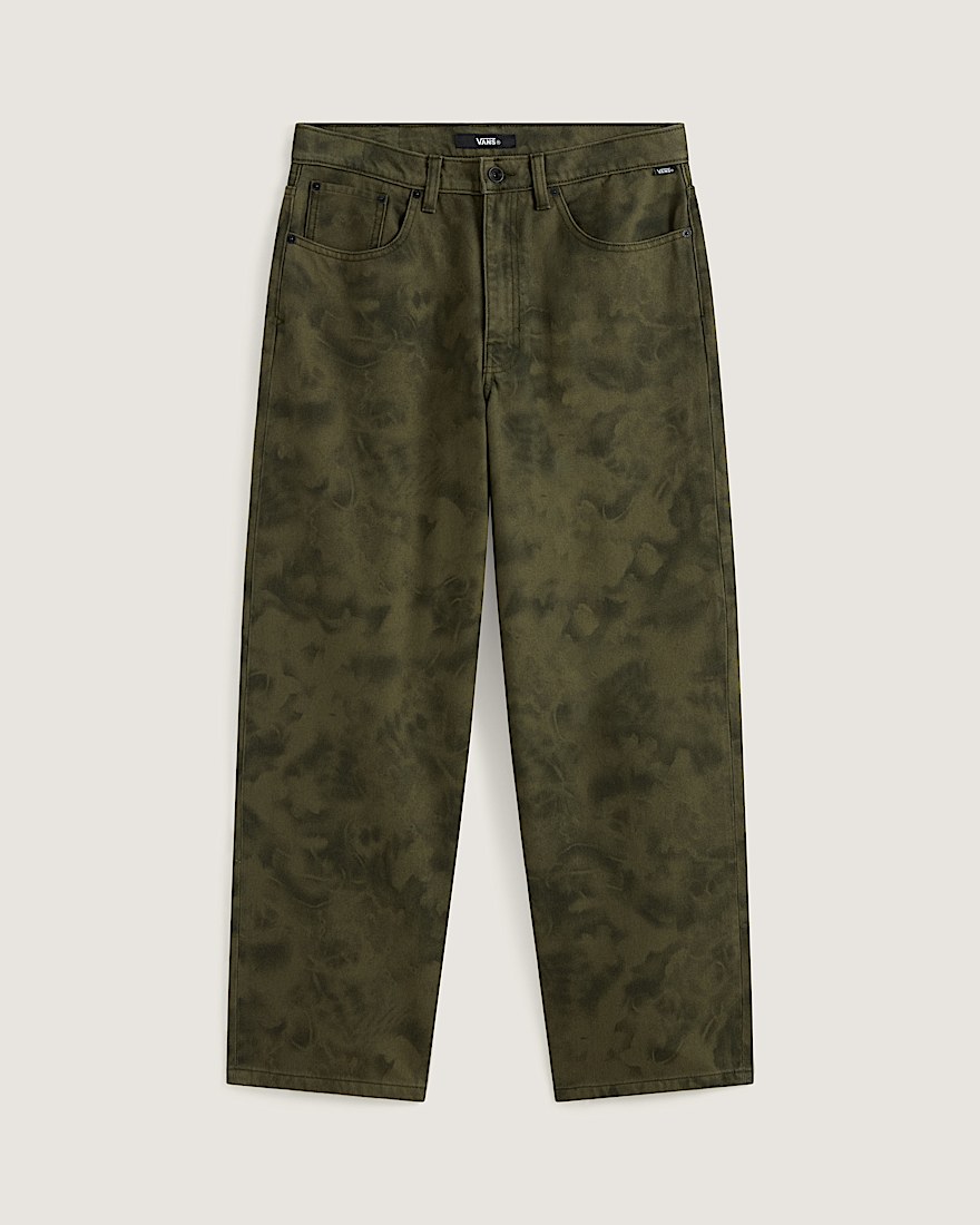 Check5 Baggy Printed Denim Pant VANS Mossy Olive Green Obsidian Fern Green HERO