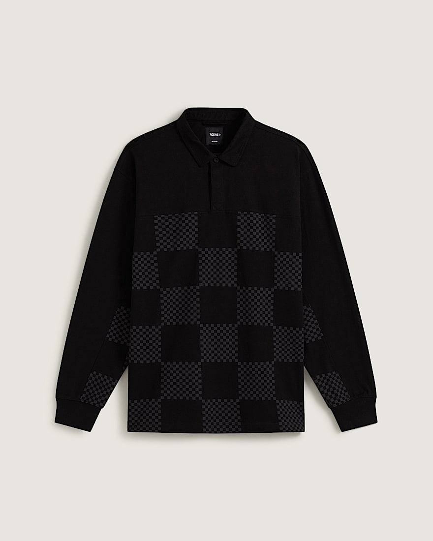 Phil Check Rugby Long Sleeve VANS Black Charcoal HERO