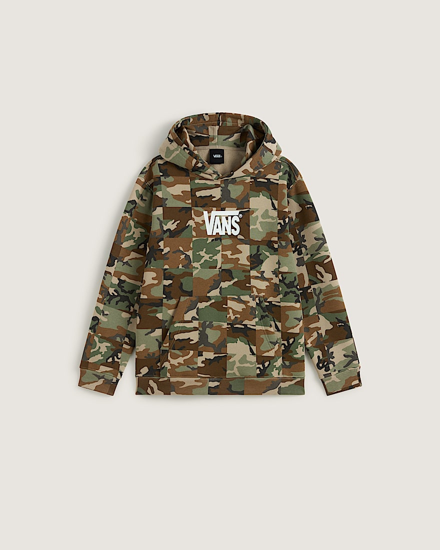 Kids Checker Camo Pullover VANS Camo Green Aluminum Grey HERO
