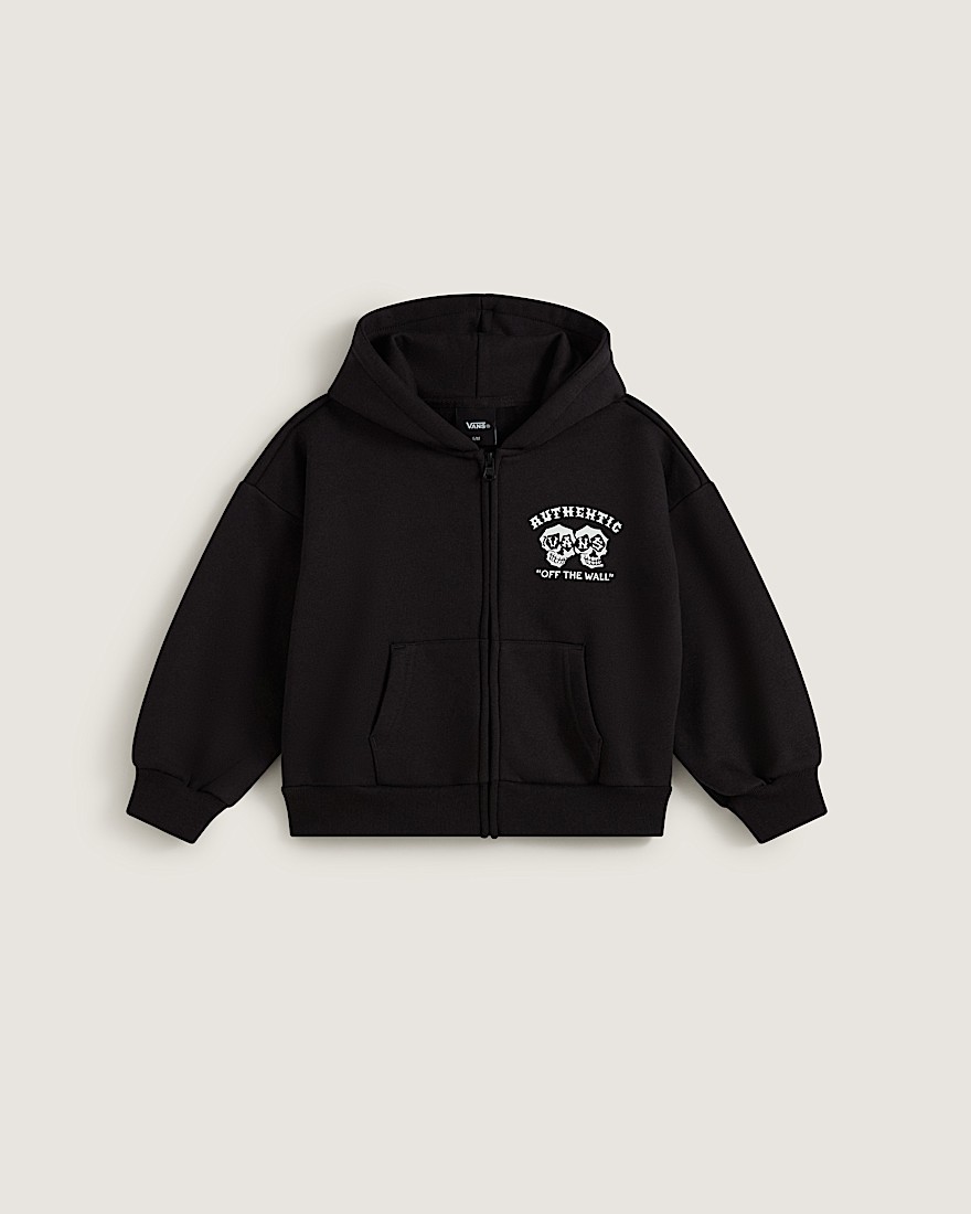 Little Kids Twin Skulls Full Zip VANS Black ALT1