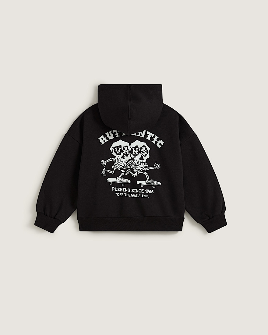 Little Kids Twin Skulls Full Zip VANS Black HERO