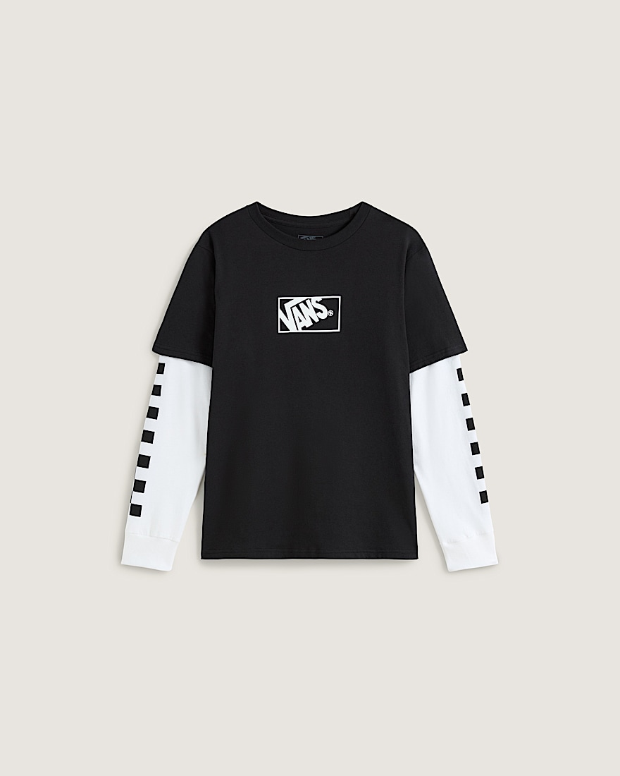 Kids Tilted Twofer Long Sleeve Tee VANS Black HERO